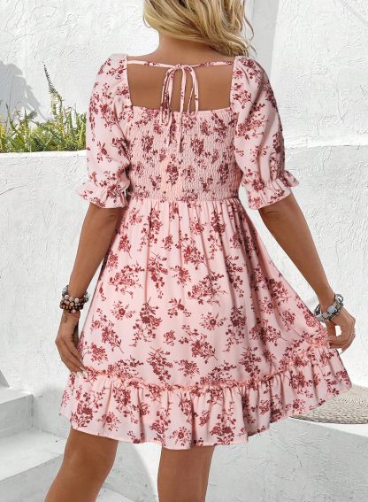 Romantic floral square neck dress - Image 3