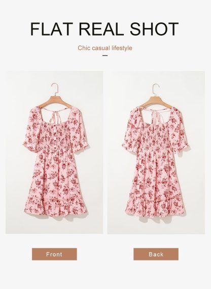 Romantic floral square neck dress - Image 2