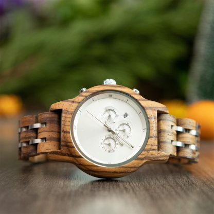Zebra wood multi-function chronograph watch - Image 2