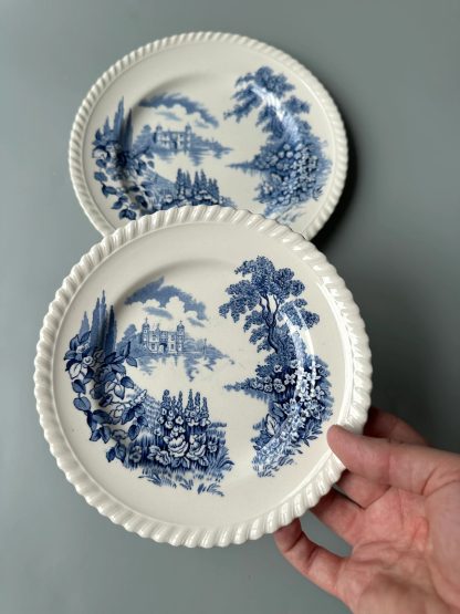 Blue and white landscape porcelain plate - Image 4