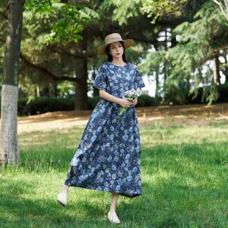 Blue floral dress