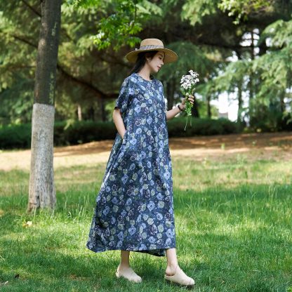 Blue floral dress - Image 3