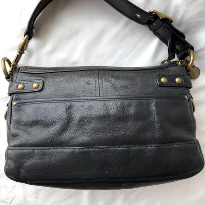 Vintage black leather shoulder bag - Image 2