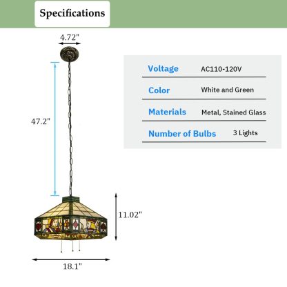 Tiffany style playing card element chandelier - Image 8