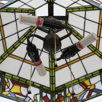 Tiffany style playing card element chandelier - Image 2