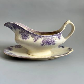 Vintage Purple Pattern Ceramic Sauce Boat