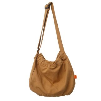 Khaki Crinkled Canvas Shoulder Bag