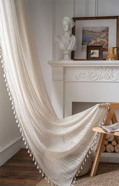 Lace tassel tulle curtain - Image 4