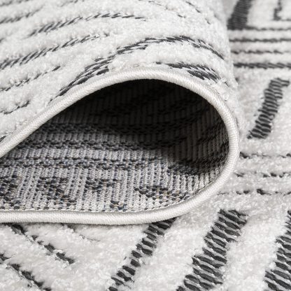 Geometric lines outdoor woven rug - Image 7