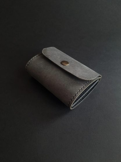 Grey Leather Card Holder