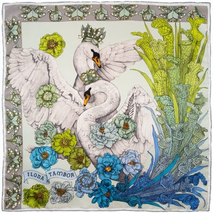 Swan Flower Art Scarf - Image 7