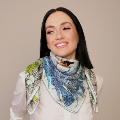 Swan Flower Art Scarf - Image 6