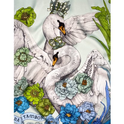 Swan Flower Art Scarf - Image 4