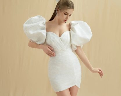 Vintage Puff Sleeve Wedding Dress - Image 3