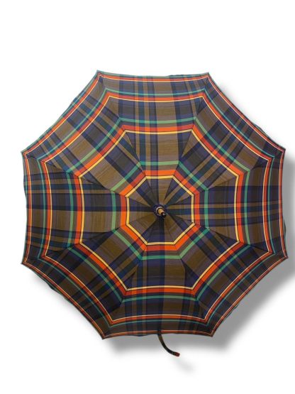 Retro plaid long handle umbrella - Image 6