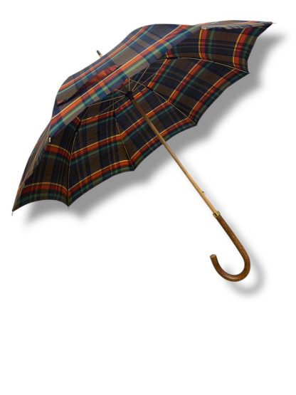 Retro plaid long handle umbrella - Image 4