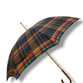 Retro plaid long handle umbrella