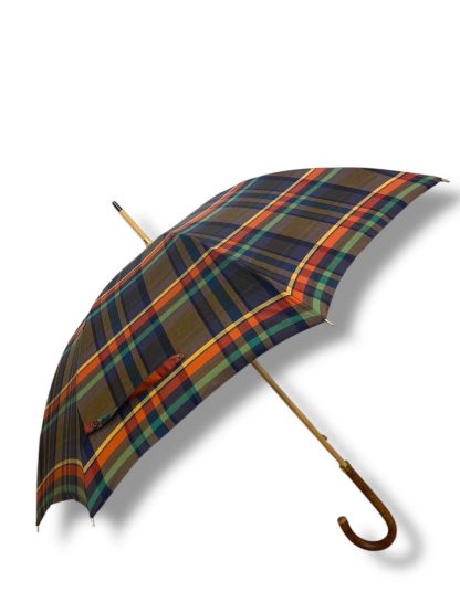Retro plaid long handle umbrella