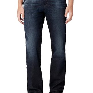 Men's dark blue washed jeans