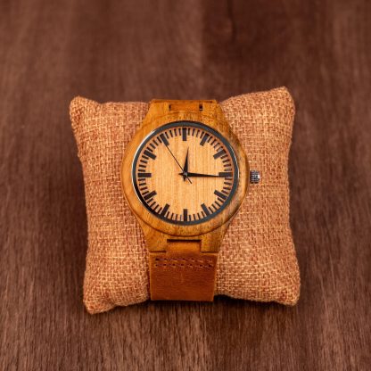 Vintage wooden leather strap watch - Image 5