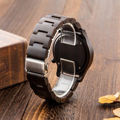 Moon phase power display design wooden watch - Image 3