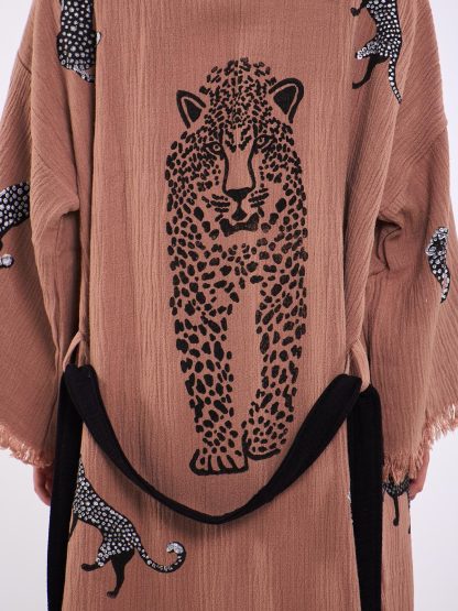 Animal embroidered raw-edge knitted robe - Image 2