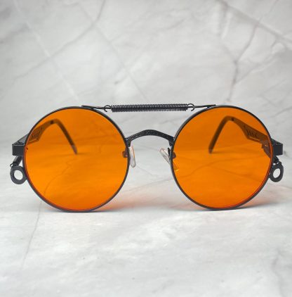 Steampunk retro round frame sunglasses