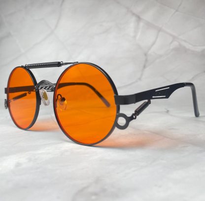 Steampunk retro round frame sunglasses - Image 5