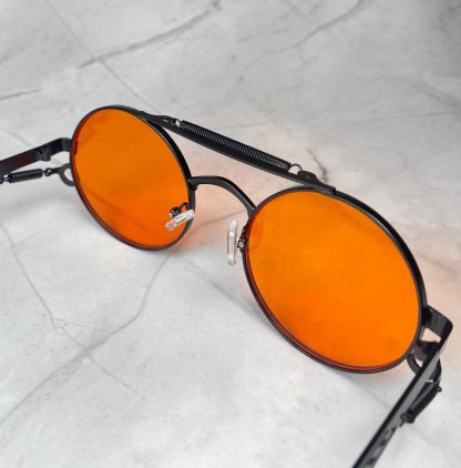 Steampunk retro round frame sunglasses - Image 3