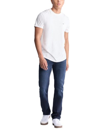 Dark blue washed straight jeans - Image 4