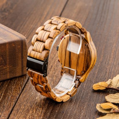 Natural texture strap silver dial watch - Image 2
