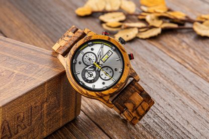 Natural texture strap silver dial watch - Image 3