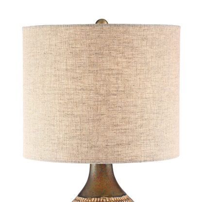 Vintage woven texture ceramic table lamp - Image 10