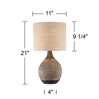 Vintage woven texture ceramic table lamp - Image 6