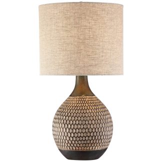 Vintage woven texture ceramic table lamp