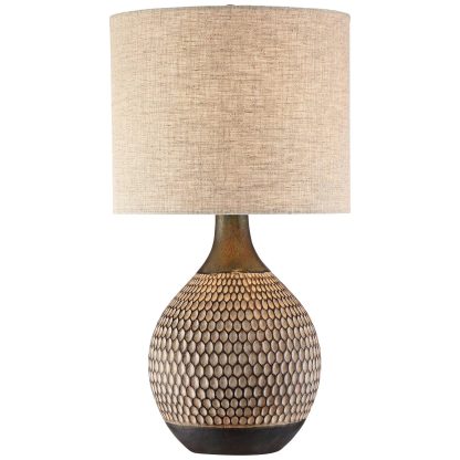 Vintage woven texture ceramic table lamp