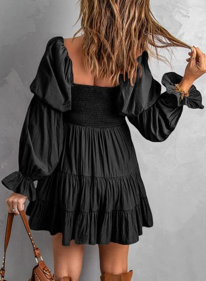 French retro off-the-shoulder dress - Image 6