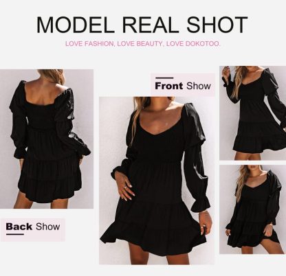 French retro off-the-shoulder dress - Image 4