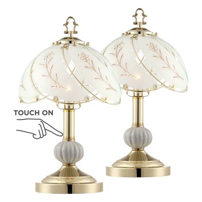 Vintage glass carved table lamp - Image 6