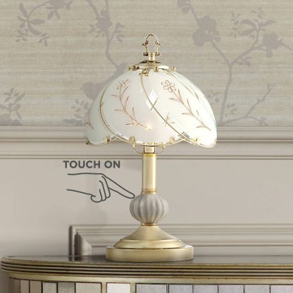 Vintage glass carved table lamp - Image 2