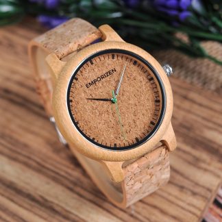 Niche style cork texture wooden watch