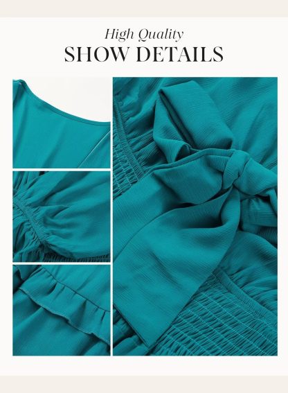 French Style V Neck Bow Dress - Image 6