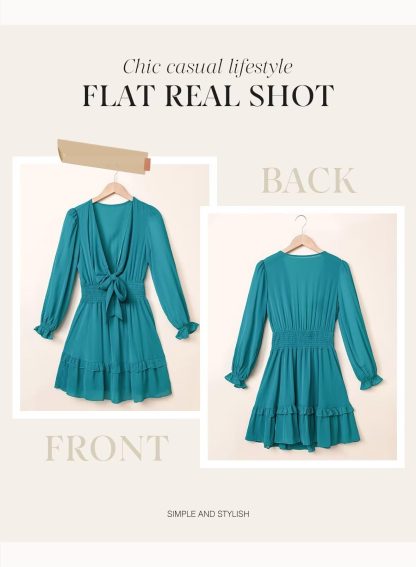 French Style V Neck Bow Dress - Image 2