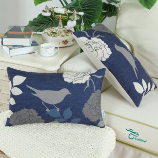 Bird and flower painting pillowcase