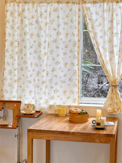 Floral translucent long curtain - Image 5