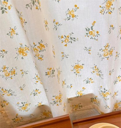 Floral translucent long curtain - Image 3