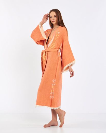 Hand-painted linen robe - Image 6