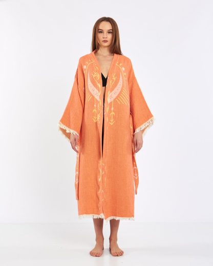 Hand-painted linen robe - Image 5