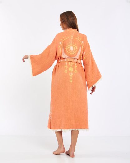 Hand-painted linen robe - Image 4
