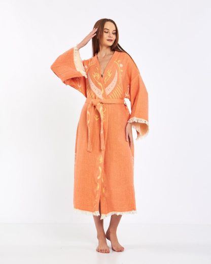 Hand-painted linen robe - Image 3